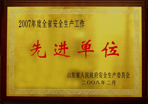 2007年度全省安全生產工作先進單位