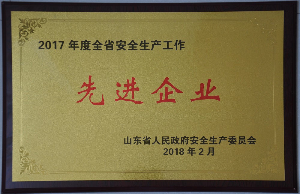 2017年度全省安全生產工作先進企業
