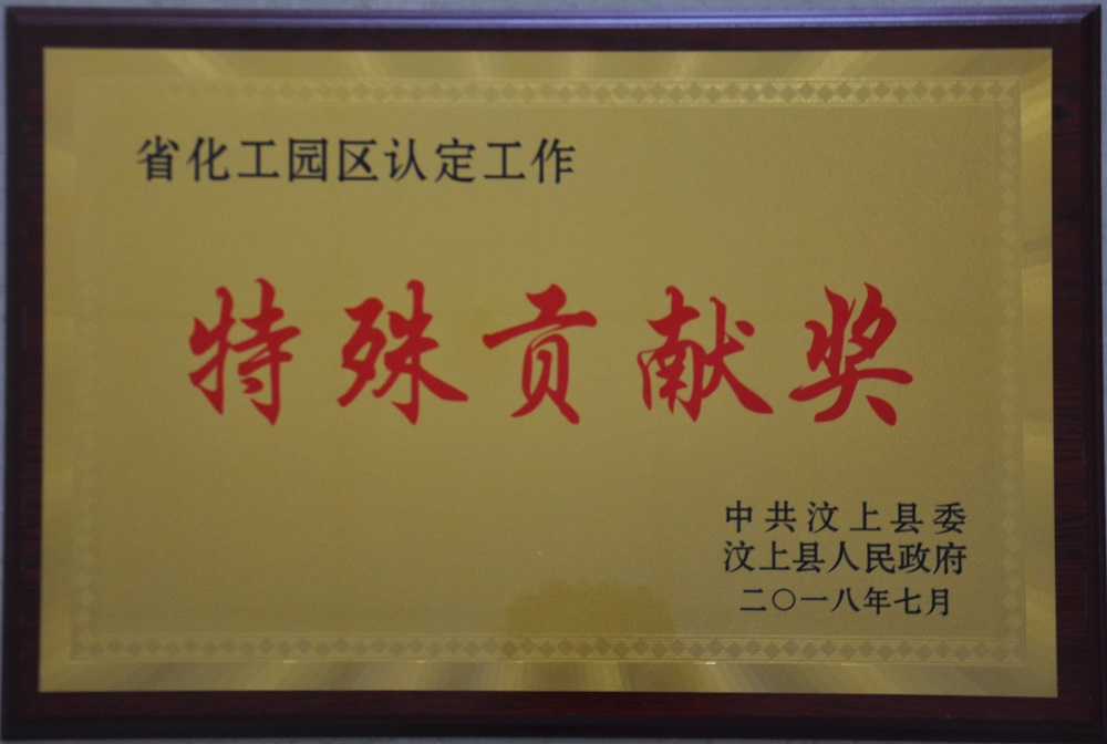 省化工園區認定工作特殊貢獻獎